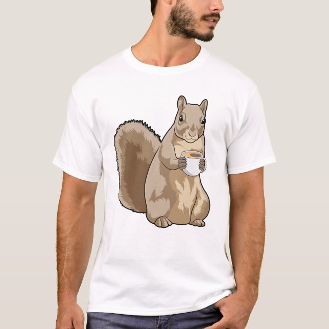 Camiseta ardilla con copa de café (Anverso)