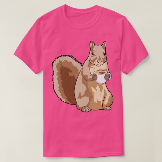 Camiseta ardilla con copa de café (Diseño del anverso)
