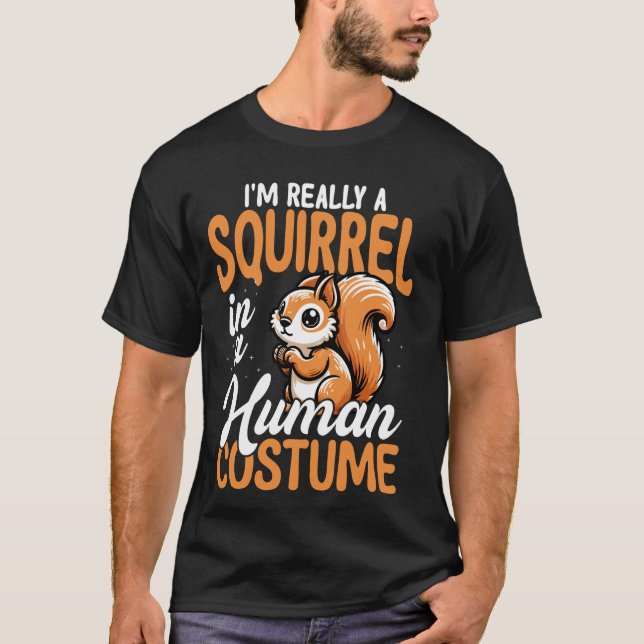 Camiseta Ardilla con disfraz de humano divertido (Anverso)