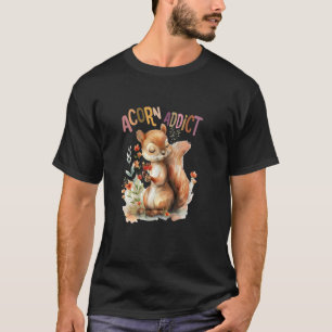 Camiseta ardilla con flores lindo adicto a la bellota chipm