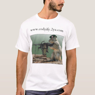 Camiseta ardilla con la ametralladora