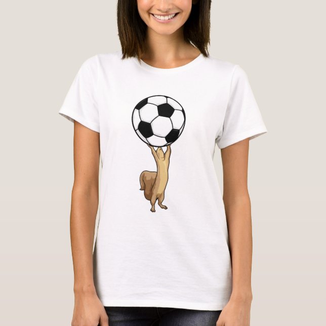 Camiseta ardilla con pelota de fútbol (Anverso)