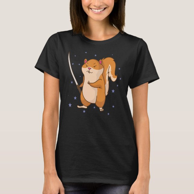 Camiseta Ardilla con roedor de árbol de espadas (Anverso)