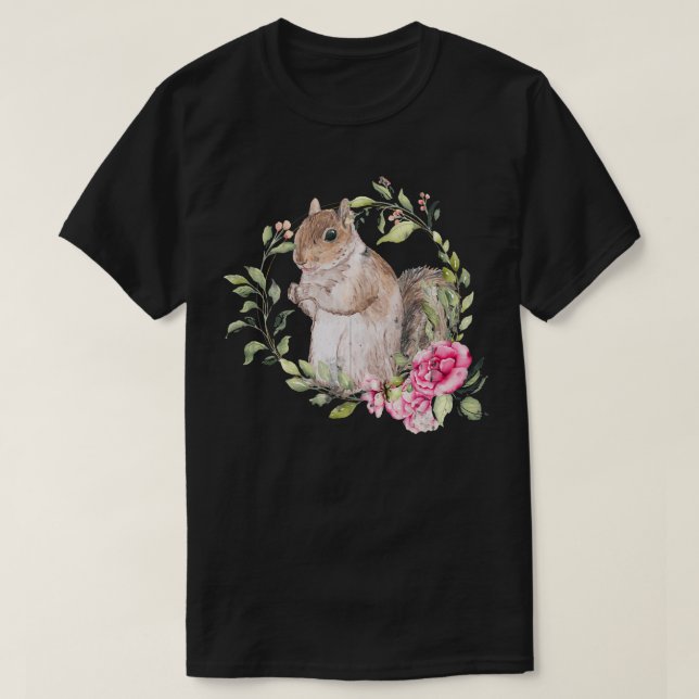 Camiseta Ardilla de flores (Diseño del anverso)