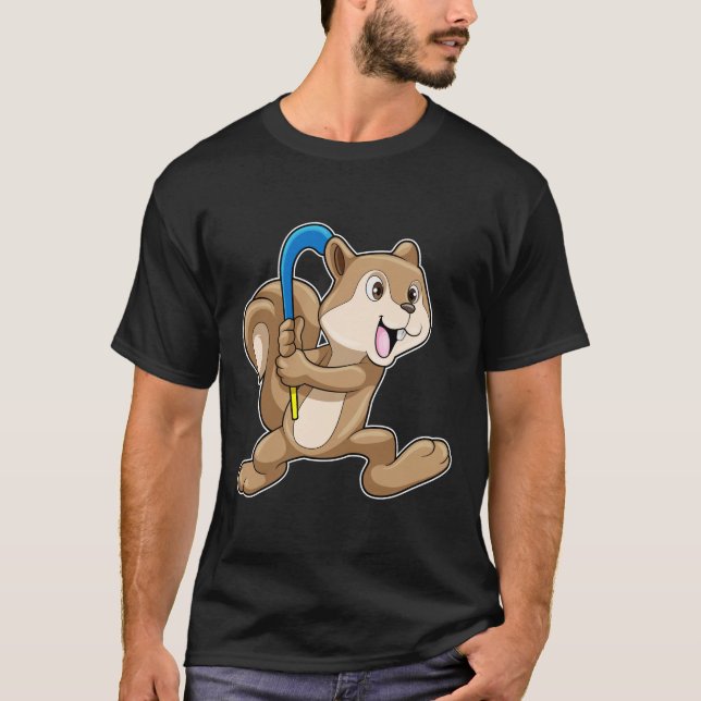 Camiseta Ardilla de hockey sobre hierba con palo (Anverso)