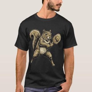 Camiseta Ardilla Divertida Jugando Pickleball Vintage