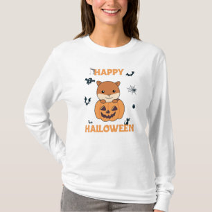 Camiseta Ardilla En Calabaza Dulces Animales Felices Hallow