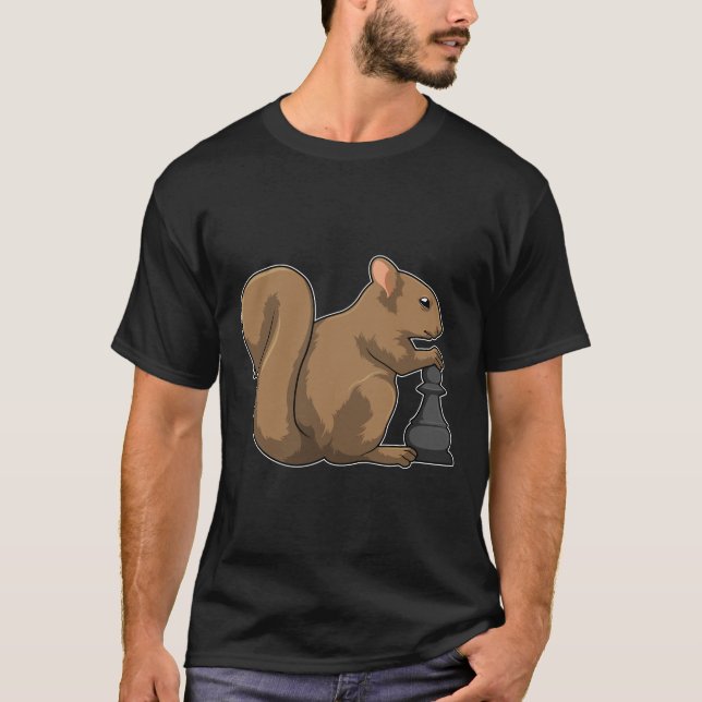 Camiseta ardilla en el ajedrez con pieza de ajedrez Bishop (Anverso)