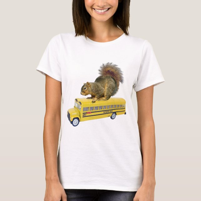 Camiseta Ardilla en el autobús escolar (Anverso)
