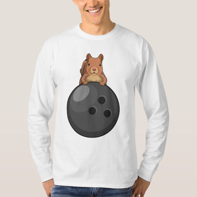 Camiseta ardilla en el Bowling con bolas (Anverso)