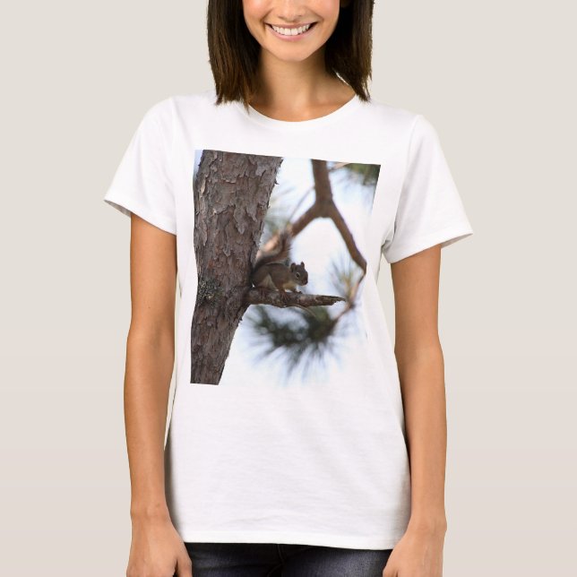 Camiseta Ardilla en un árbol de pino (Anverso)