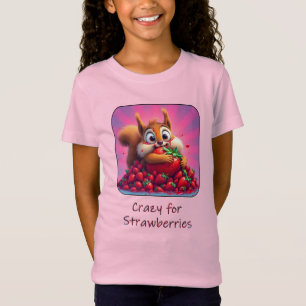 Camiseta Ardilla esponjosa “Loca por las fresas”, divertida