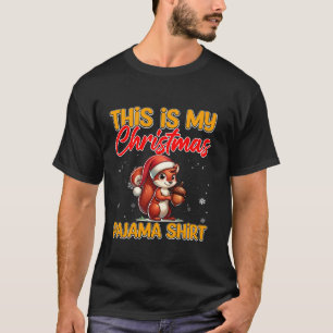 Camiseta ardilla Esta Es Mi Navidad Pajama Santa Hat Chr