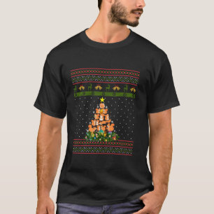 Camiseta Ardilla fea árbol navideño divertido copos de niev