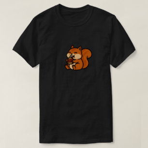 Camiseta Ardilla Feliz y Lindo Comiendo Bellota Dibujo Anim