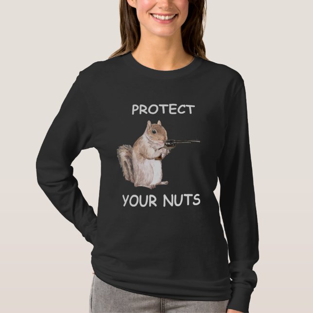 Camiseta Ardilla Proteja Sus Nueces Cita Divertida Sayin (Anverso)