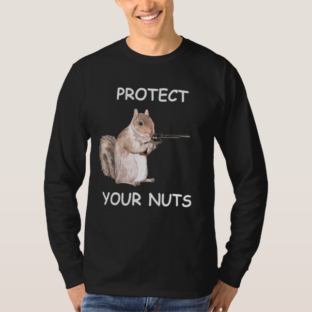 Camiseta Ardilla Proteja Sus Nueces Cita Divertida Sayin (Anverso)