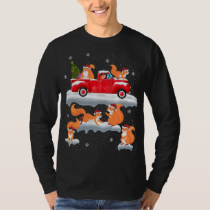 Camiseta Ardilla que conduce el árbol de Navidad Camión Roj