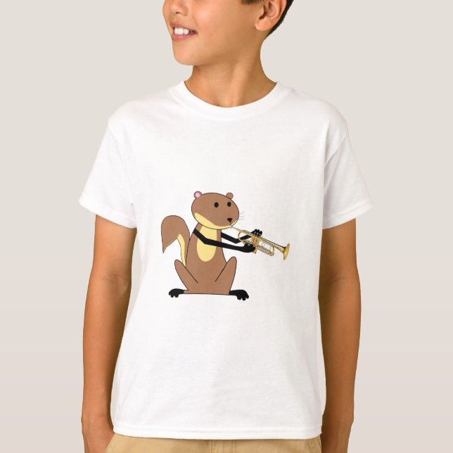 Camiseta Ardilla que toca la trompeta (Anverso)