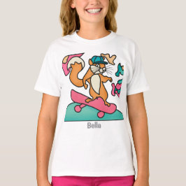 Camiseta Ardilla Retro en la calle en Skateboard | Divertid