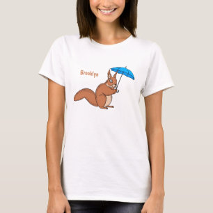 Camiseta Ardilla roja con paraguas personalizado