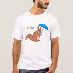 Camiseta Ardilla roja con paraguas personalizado