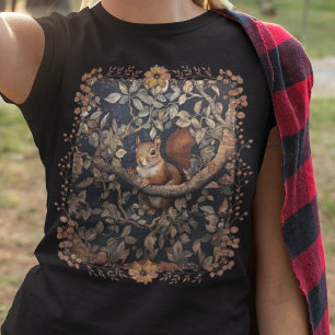 Camiseta Ardilla Roja Cubierta en un bosque al estilo Willi