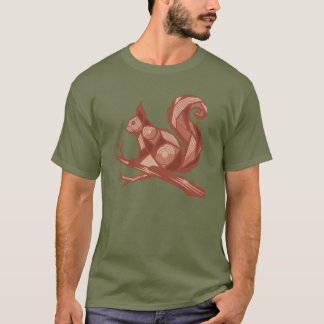 Camiseta Ardilla roja marrón en una rama naturaleza de made