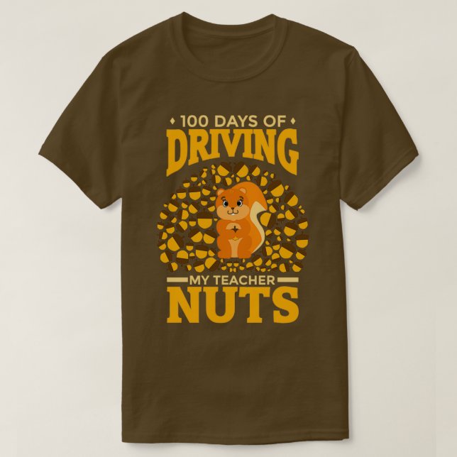 Camiseta Ardilla suave 100 días de conducir nueces de profe (Diseño del anverso)