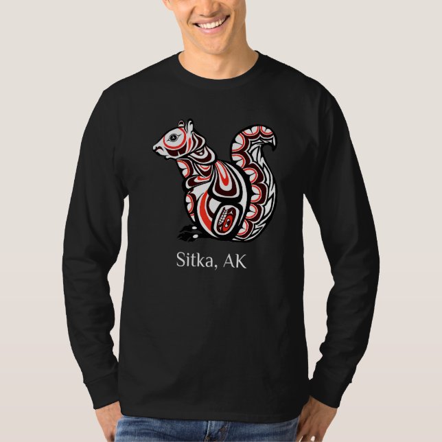 Camiseta Ardilla tribal Sitka Alaska Nativo Estadounidense  (Anverso)