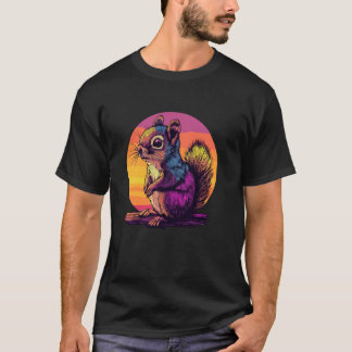 Camiseta Ardilla Vibrante En Colores De Atardecer