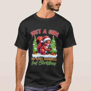 Camiseta Ardillas Acorn Un Árbol De Luces De Sombrero Santa