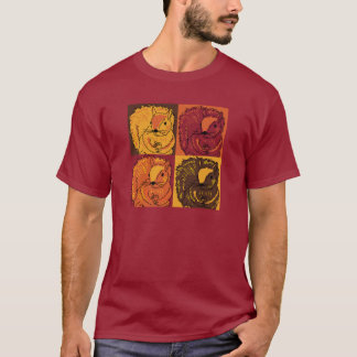 Camiseta ardillas de arte pop otoñales