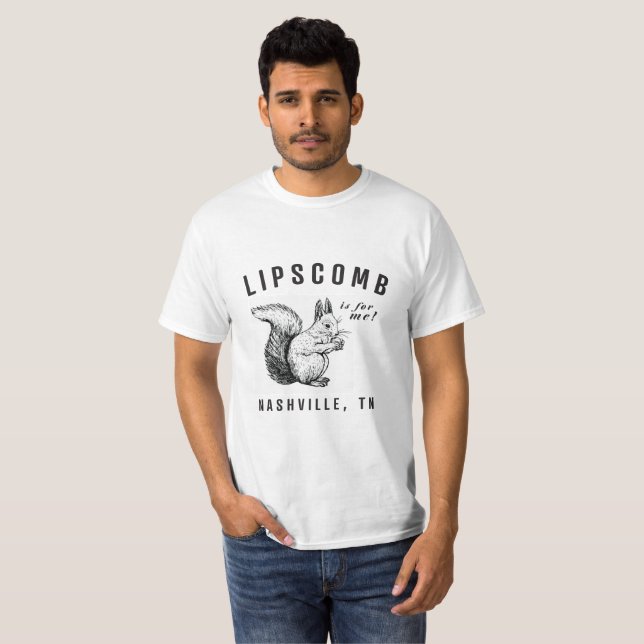 Camiseta ardillas de Lipscomb blanco básico (Anverso completo)