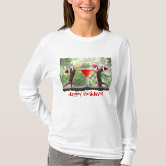 Camiseta Ardillas de Santa que beben un cóctel