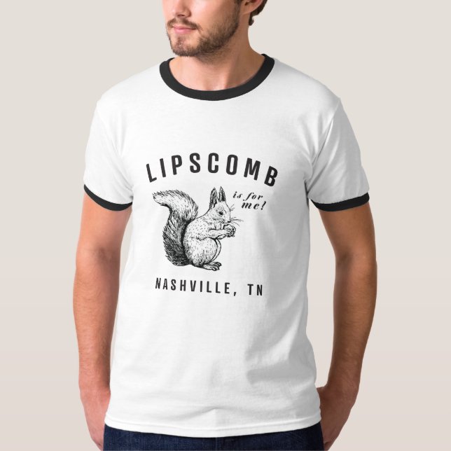 Camiseta Ardillas de tee de jengibre blanco Lipscomb (Anverso)