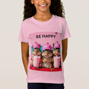 Camiseta Ardillas felices con batidos de fresa