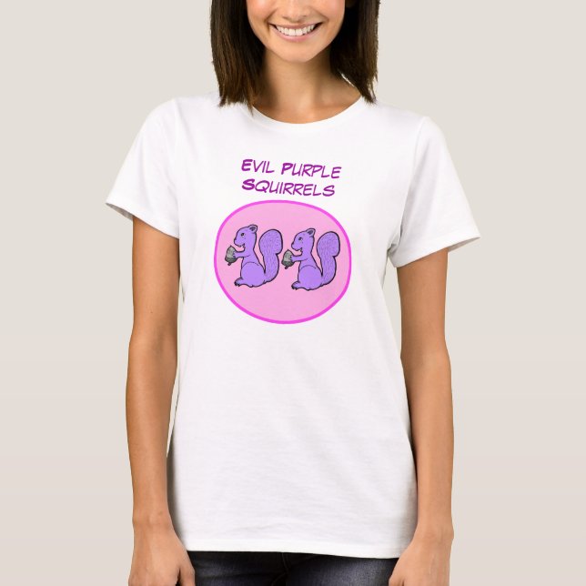 Camiseta Ardillas púrpuras malvadas (Anverso)