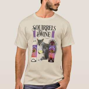 Camiseta Ardillas y vino - Amante divertida ardilla y vino 