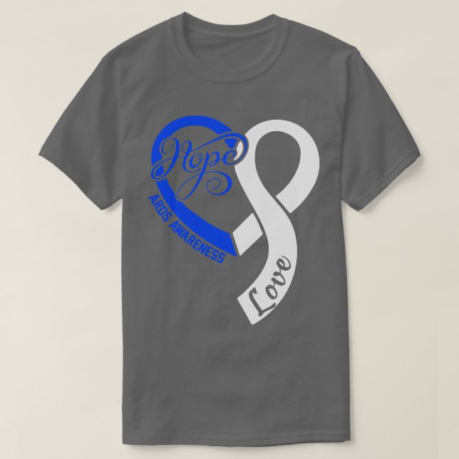 Camiseta ARDS Awareness Hopar Heart Ribbon Feliz Valen (Diseño del anverso)