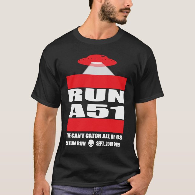 Camiseta Area 51 5K Diversión Run A51 Romper en el área 51  (Anverso)