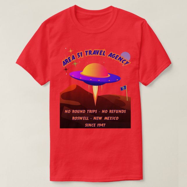 Camiseta Área 51 Agencia de Viajes (Diseño del anverso)