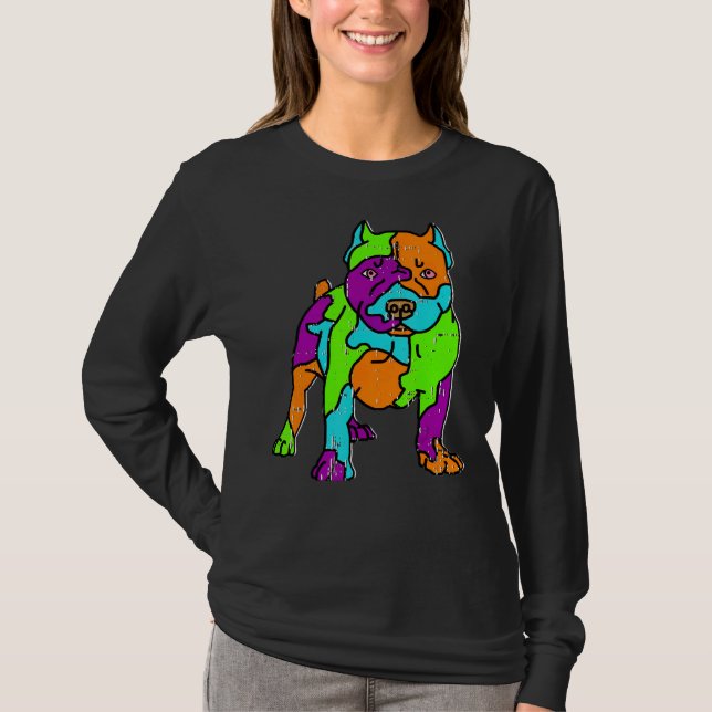 Camiseta Área 51 Alien Colorful Dog Pitbull Fantástico Hall (Anverso)