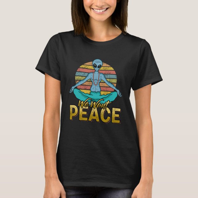 Camiseta Área 51 Alien Queremos Paz (Anverso)