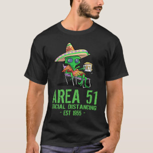 Camiseta Area 51 Broma O V N I Borracho Extranjero Ilegal