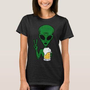 Camiseta Area-51 Cerveza Alien Signo de paz Lazy Bebe Hallo