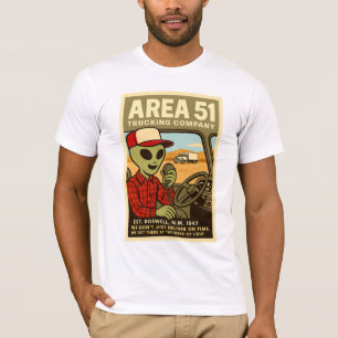 Camiseta Area 51 Conductora de camiones Roswell Aliens 1950