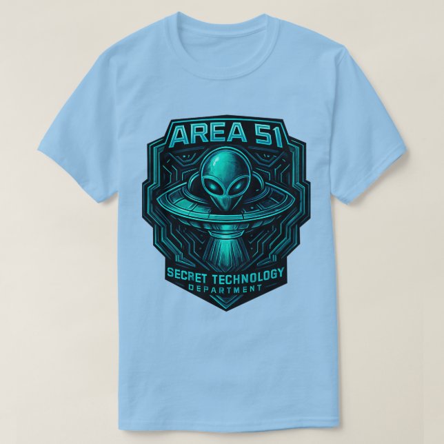 Camiseta Área 51 - Departamento de Tecnología Secreta (Diseño del anverso)