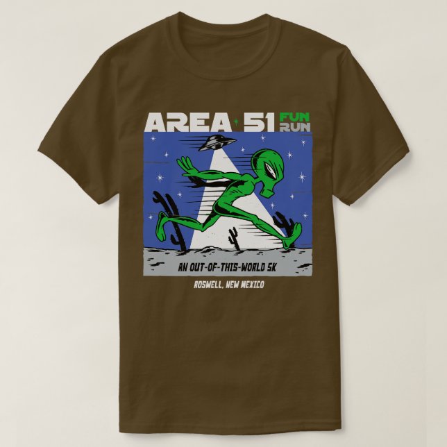Camiseta Área 51 Diversión correr Divertida Funcionando (Diseño del anverso)