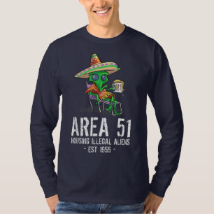 Camiseta Área 51 Gag Gift OVNI Borracho Extranjero Ilegal